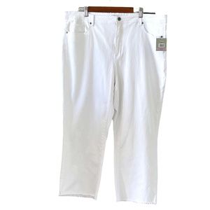 John Mark NEW White Raw Hem Ankle Jeans Size 22W